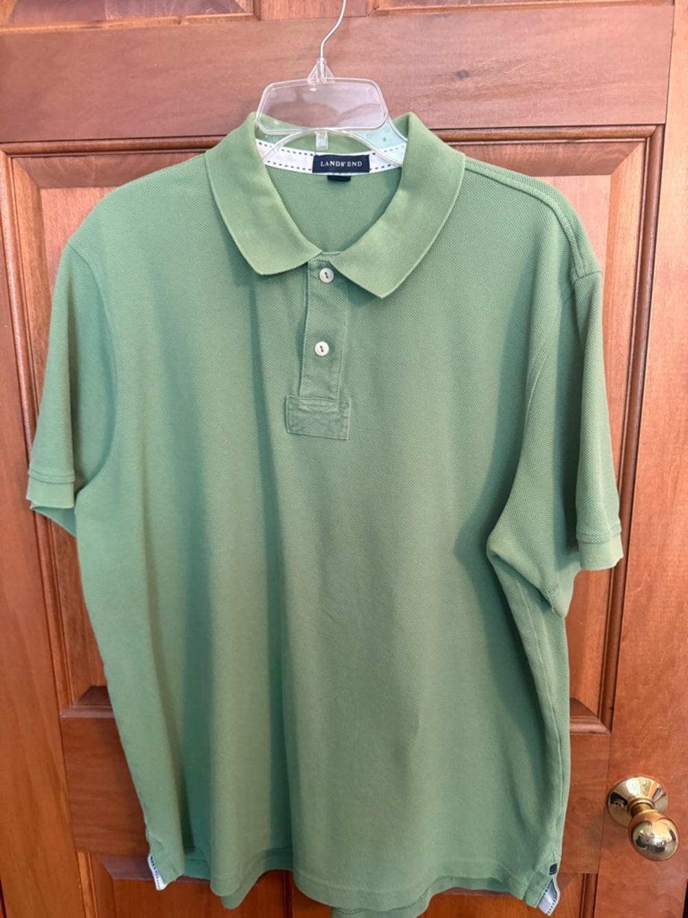 Lands' End Men's Sage Green Polo Shirt